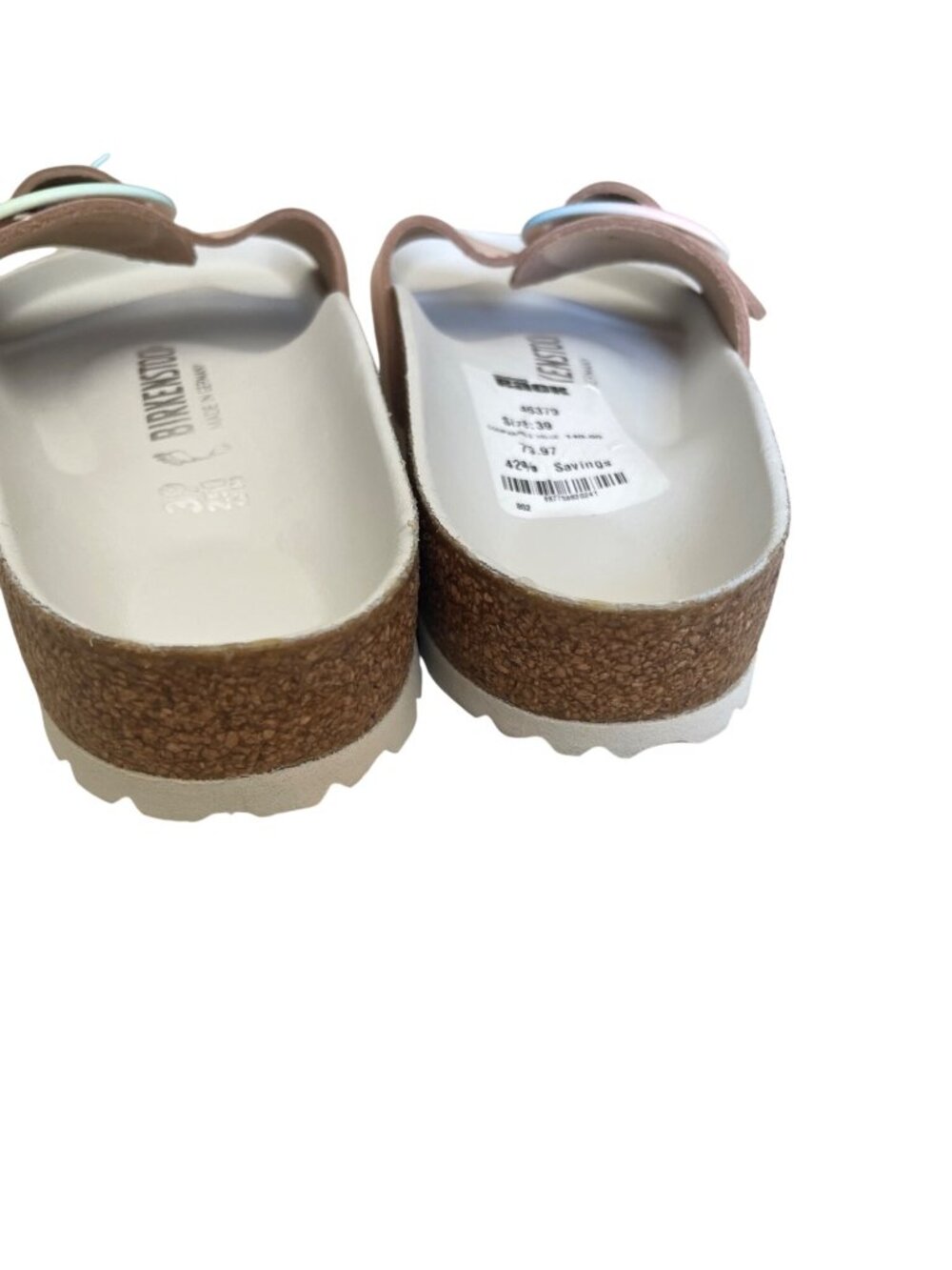 Birkenstock Madrid Big Buckle Pastel Pink Slide Sandals Women’s EU 39 8-8.5 NWT - Picture 5 of 9